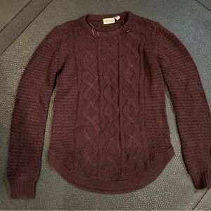 Maroon Women's Cable Knit Sweater